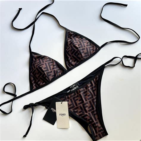 fendi black lycra bikini|Fendi bikini.